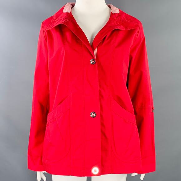 MACKINTOSH Size L Red Polyester Cotton Large Pockets Jacket